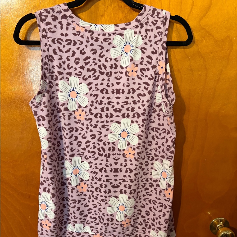 Floral Leopard Print Sleeveless Top